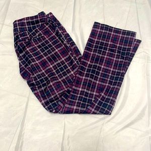 Purple Plaid Pull On Dress Pants from New York and Company, Size S